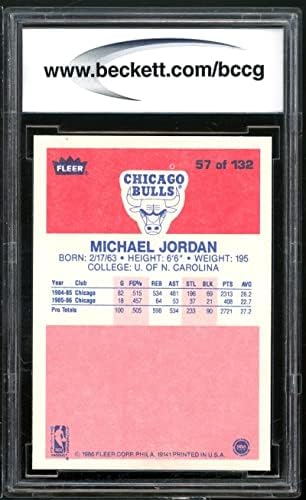 1986-87 Fleer 57 Michael Jordan Çaylak Kartı BGS BCCG 9 Yakın Nane+