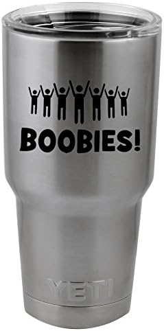 Yaşasın Boobies için Komik vinil yapışkan Çıkartması Yeti Kupa Bardak Termos Pint Cam (4 Geniş Çıkartması SADECE, Bardak)
