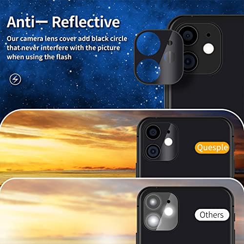 QUESPLE [Tam Kapsama] 2 Paket Gizlilik Ekran Koruyucu için iPhone 11 6.1 İnç + 2 Paket Kamera Lens Koruyucu, Anti-Casus Temperli