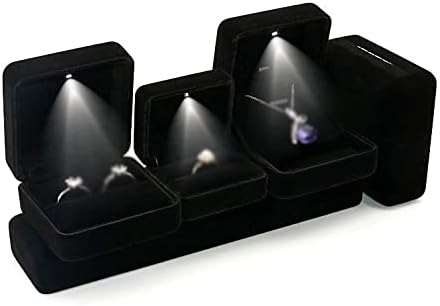 ZSEDP LED mücevher kutusu için LED ışık ile Hediye Düğün halka kolye Küpe Ekran Depolama Mücevher Kutuları ( Renk: A, Boyut: