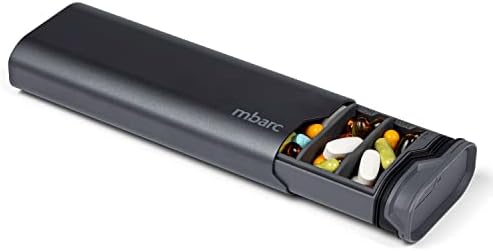 mbarc XL 7 Gün Haftalık hap saklama kutusu-Ekstra Büyük Kapasiteli Hap Kutusu-Premium Pillcase (XL, Çelik Gri)