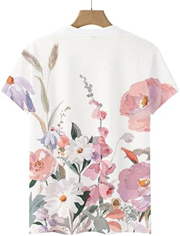 2023 Elbise Y2K Kısa Kollu Crewneck Asma Çiçek Grafik Üst T Shirt Bayan Yaz Sonbahar Pamuklu Gömlek BD BD