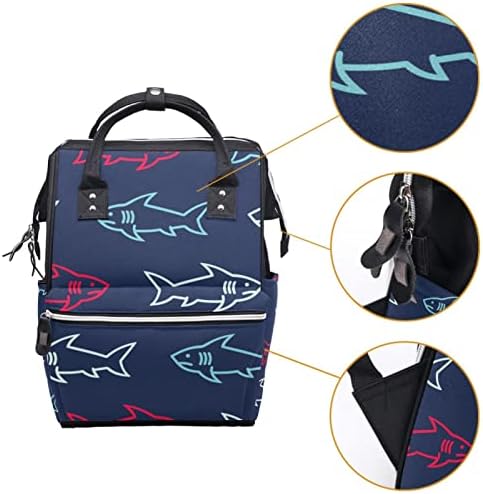 Köpekbalıkları okyanus deniz bebek bezi çantası sırt çantası kolej okul sırt çantası rahat sırt çantası Laptop sırt çantası