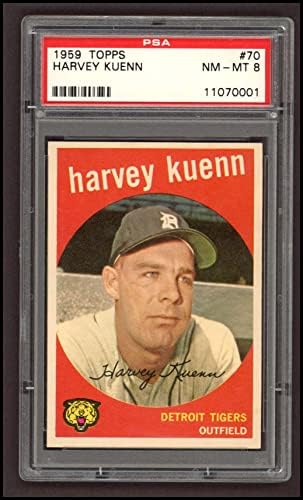 1959 Topps 70 Harvey Kuenn Detroit Kaplanları (Beyzbol Kartı) PSA PSA 8.00 Kaplanlar