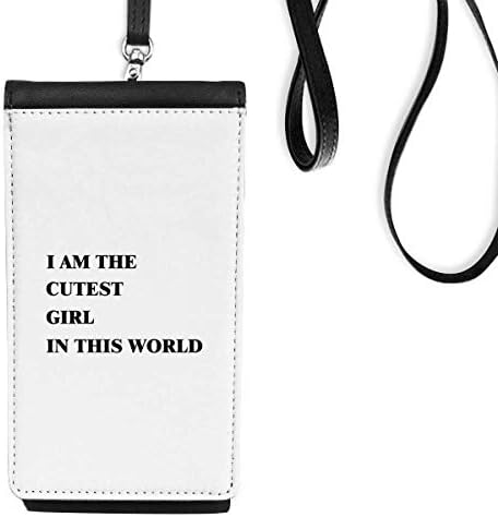 Ben şirin kız Art Deco hediye moda telefon cüzdan çanta asılı cep kılıfı siyah cep