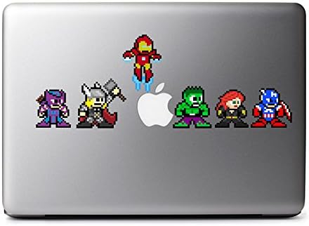 8-Bit süper kahraman çıkartmaları MacBook, iPad Mini, iPhone 5'ler, Samsung Galaxy S3 S4, Nexus, HTC bir, Nokia Lumia, Böğürtlen