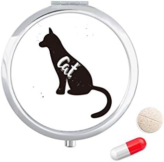 Kedi Siyah ve Beyaz Hayvan Hap Durumda Cep Tıp saklama Kutusu Konteyner Dağıtıcı