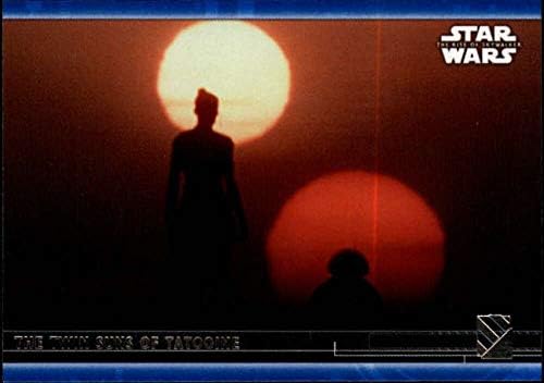 2020 Topps Yıldız Savaşları Yükselişi Skywalker Serisi 2 Mavi 100 İkiz Güneşler Tatooine Ticaret Kartı