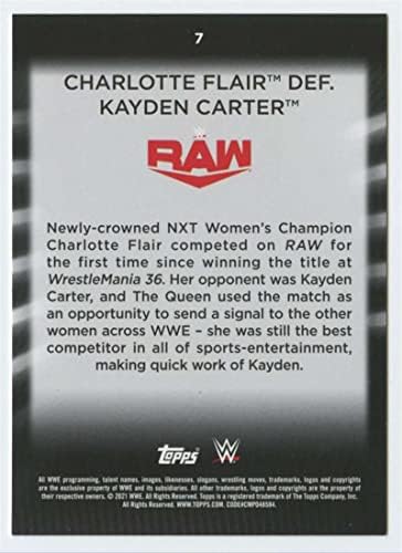 2021 Topps WWE Kadınlar Bölümü 7 Charlotte Flair Güreş Ticaret Kartı